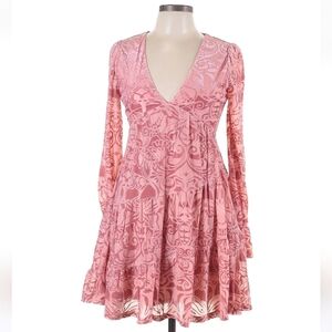 Burnout Velvet Mini Dress, Romantic Ruffles, Size L